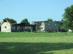 house destroyed by fire; IAT, WI